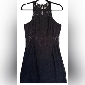 NSR Black Lace Crochet Midi Dress – Size Small Sleeveless